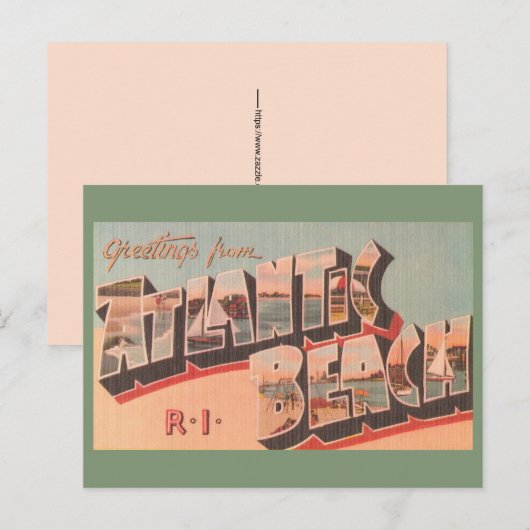 Atlantic Beach RI ポストカード (正面/裏面)