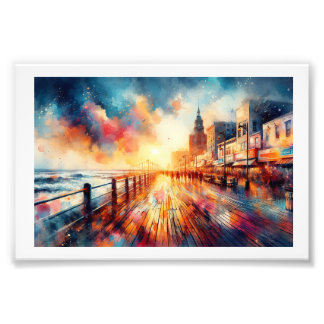 Atlantic City Boardwalk Sunset,  フォトプリント