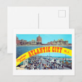 Atlantic CIty New Jersey Poからのヴィンテージの挨拶 ポストカード (正面/裏面)