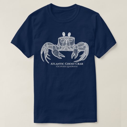 Atlantic Ghost Crab with Names animal design on bl Tシャツ (デザイン正面)