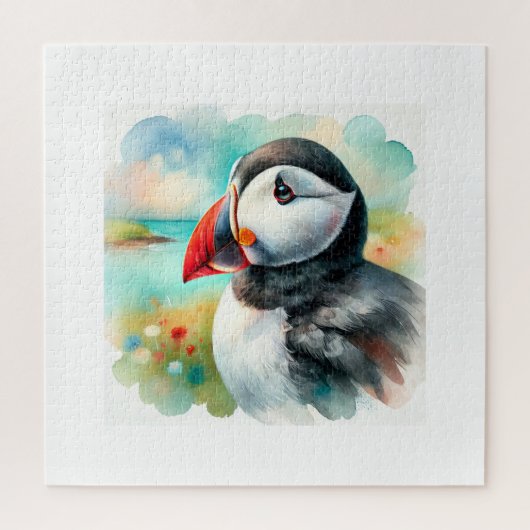 Atlantic Puffin 040924AREF127 - Watercolor ジグソーパズル (縦)