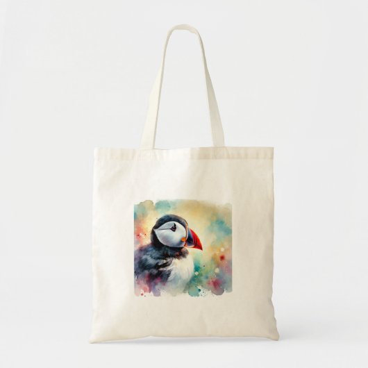 Atlantic Puffin 210624AREF127 - Watercolor トートバッグ (正面)