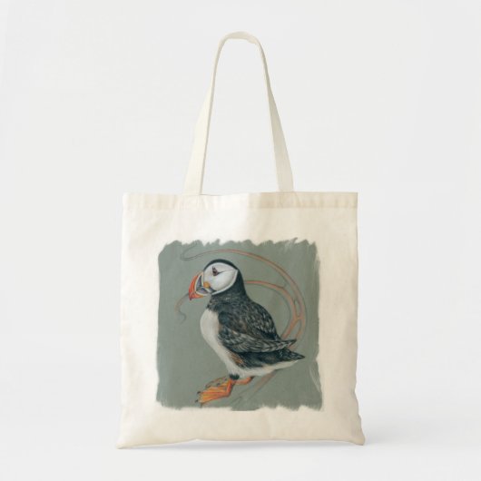 Atlantic Puffin Bird Art Drawing トートバッグ (正面)