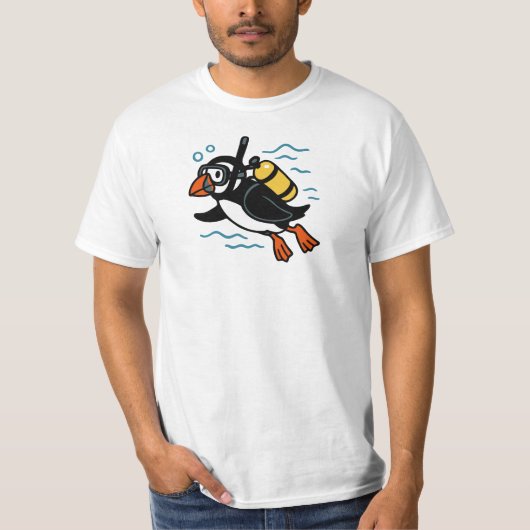 Atlantic Puffin Diving Tシャツ (正面)