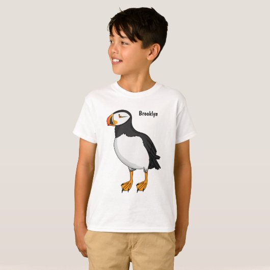 Atlantic puffin illustration tシャツ (正面フル)