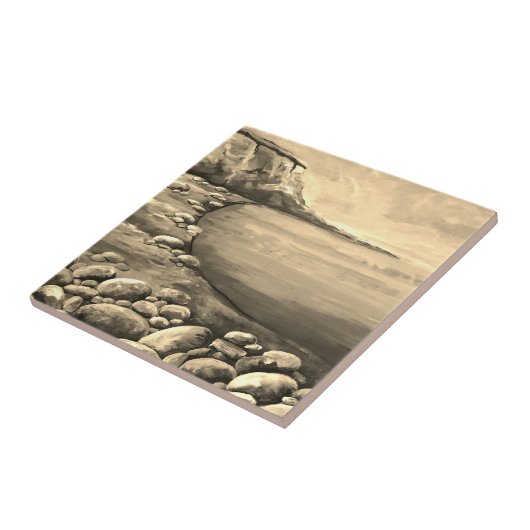 Atlantic Sea Coast Hand Painted タイル (側面)
