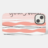 Atlantic Stripe ピンク 縦型 iPad カーゼ iPhoneケース (裏面横)