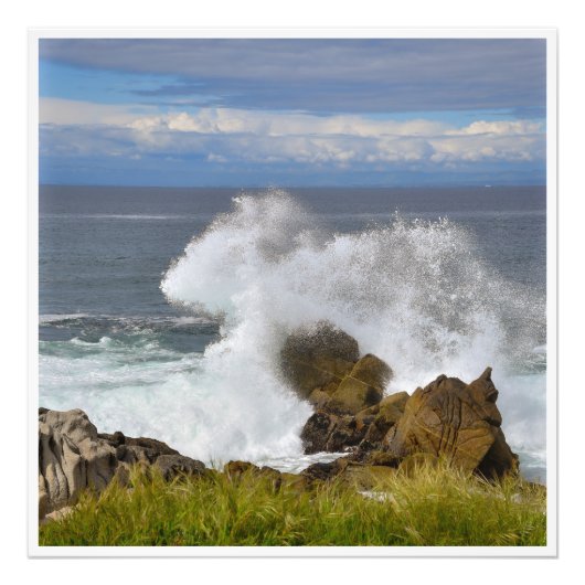 Atlantic Waves Crashing on Coastal Rocks Print フォトプリント (正面)
