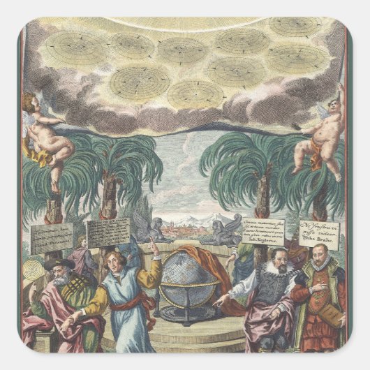 Atlas Coelestis by Dopelmaier, ヴィンテージ天文学 スクエアシール (正面)