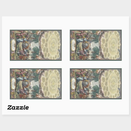 Atlas Coelestis by Dopelmaier, ヴィンテージ天文学 長方形シール (シート)