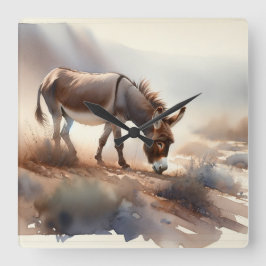 Atlas Donkey AREF409 - Watercolor スクエア壁時計