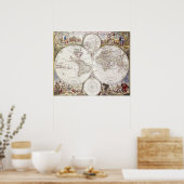 Atlas Maiorのワールドマップ ポスター (キッチン)