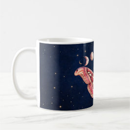 Atlas Moth Night Sky Cosmos Moon Phase | Boho Art コーヒーマグカップ