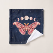 Atlas Moth Night Sky Cosmos Moon Phase | Boho Art バスタオルセット (ウォッシュタオル)