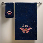 Atlas Moth Night Sky Cosmos Moon Phase | Boho Art バスタオルセット