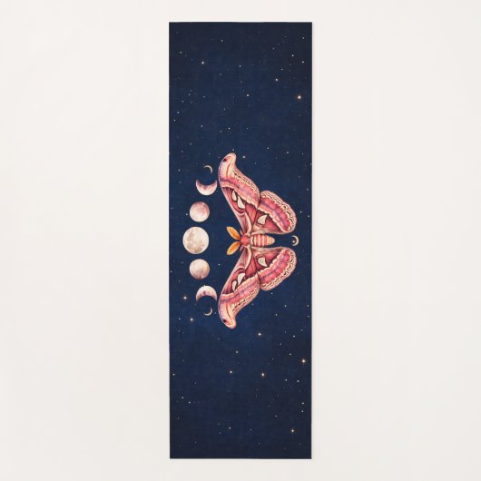Atlas Moth Night Sky Cosmos Moon Phase | Boho Art ヨガマット (正面)