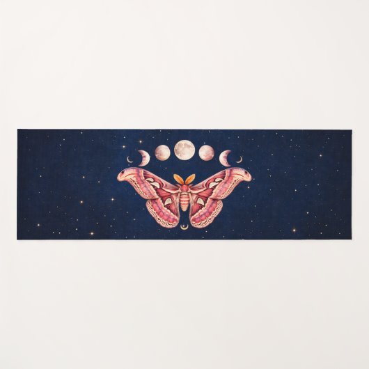 Atlas Moth Night Sky Cosmos Moon Phase | Boho Art ヨガマット (正面(横))