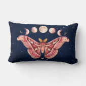 Atlas Moth Night Sky Cosmos Moon Phase | Boho Art ランバークッション (裏面)