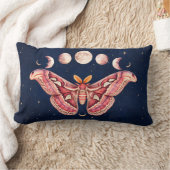 Atlas Moth Night Sky Cosmos Moon Phase | Boho Art ランバークッション (ブランケット)