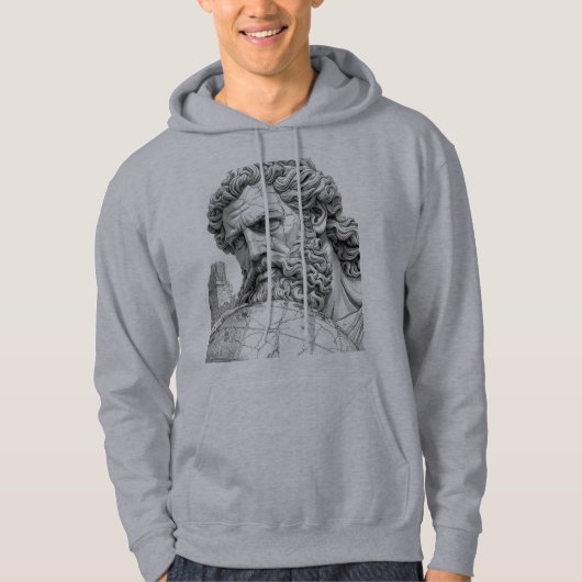 Atlas Titan Close-Up Mythology Sketch Art Hoodie パーカ (正面)
