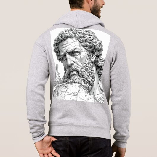 Atlas Titan Close-Up Mythology Sketch Art Hoodie パーカ (裏面)