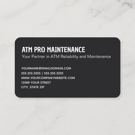 ATM修理サービス 名刺 (裏面)