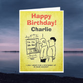 ATM現金自動預払機が顧客を笑う。銀行をテーマにしたイラスト カード