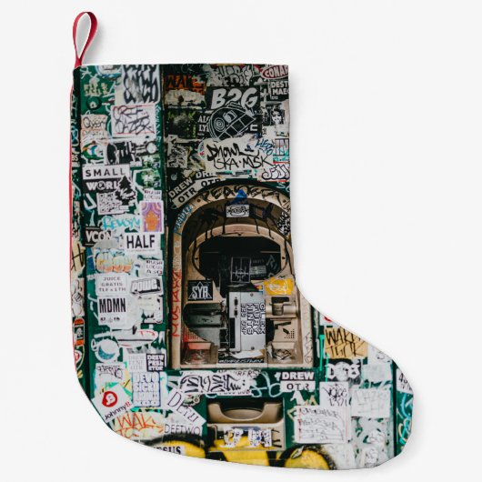 ATM MACHINE WITH GRAFFITI スモールクリスマスストッキング (正面)