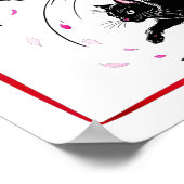 Atmospheric Cherry Blossom Cat Soccer Japenese art ポスター (角)