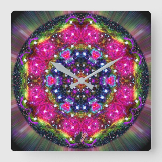 Atmospheric Stellar Kaleid スクエア壁時計 (正面)