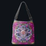 Atmospheric Zen Lotus クロスボディバッグ<br><div class="desc">In a stellar kaleidoscope the spirit of the Zen Lotus centers its energy. Center your energy and become as one with this cosmic tote of the new age. Pack your bag with your mat and block and blanket and head for the ashram to do your practice. Perfect for all your...</div>