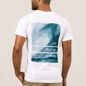 ATNの人のティーの青い波 Tシャツ (裏面)