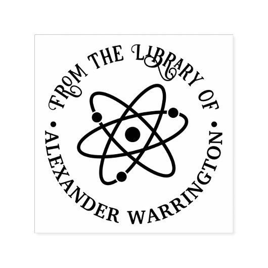 Atomシンボル#2 "From the library of"ブック名 セルフインキングスタンプ (デザイン)