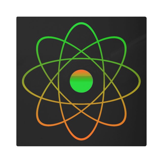 Atom 16"x16"メタルアート メタルプリント (正面)