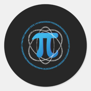 Atom Piデイ数学の科学の恋人ギフト ラウンドシール