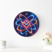 Atom Wall Clock — Science-Inspired Design ラージ壁時計 (ホーム)