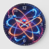 Atom Wall Clock — Science-Inspired Design ラージ壁時計 (正面)
