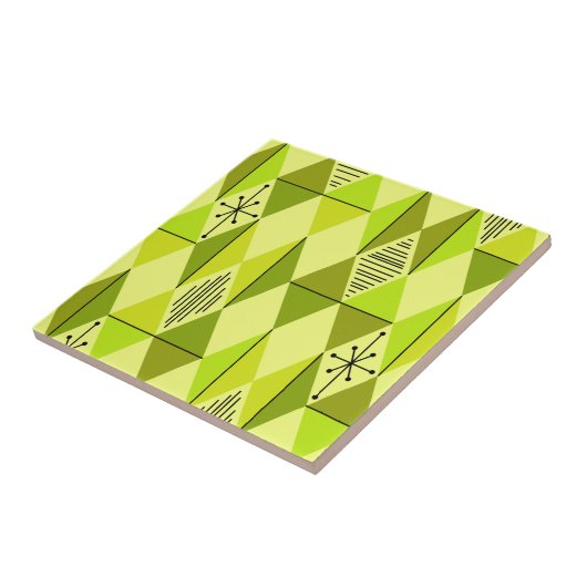 Atomic Age Art Diamonds Chartreuse タイル (側面)