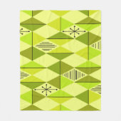 Atomic Age Art Diamonds Chartreuse フリースブランケット (正面)