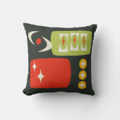 Atomic Age MCMパターン(黒、赤、緑) クッション (正面)