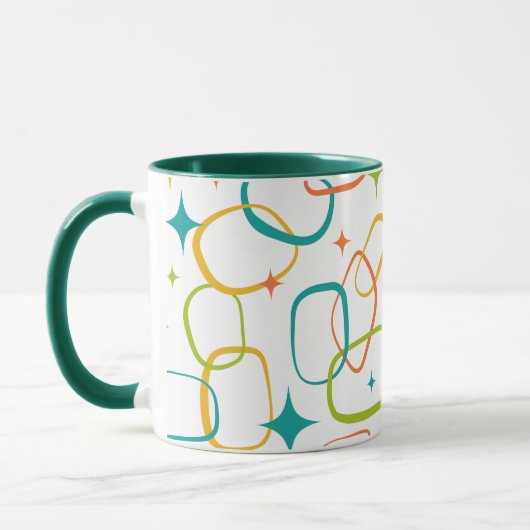 Atomic Age Mid-Century Retro Sparkle Coffee Mug マグカップ (左)