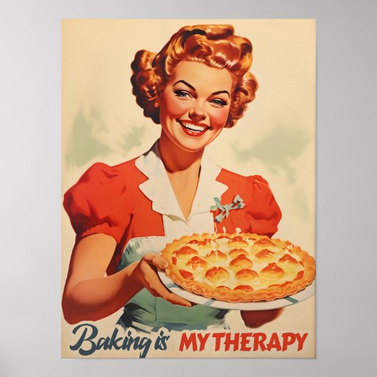 Atomic Age Print Funny Kitchen Wall Art Retro Prin ポスター (正面)