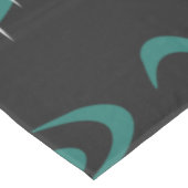 Atomic Age Swirls Stars Pattern Black Teal テーブルクロス (アングル)