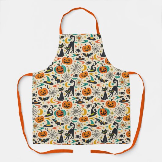 Atomic Black Cat Halloween エプロン (正面)