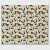 Atomic Black Cats Halloween ラッピングペーパー (フラット)