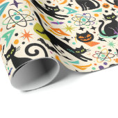 Atomic Black Cats Halloween ラッピングペーパー (ロールコーナー)