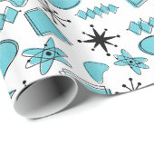 Atomic BlueとBlack on White Medium Scale ラッピングペーパー (ロールコーナー)