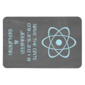 Atomic Chalkboard Save the Date Magnet, Blue マグネット (横)