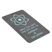 Atomic Chalkboard Save the Date Magnet, Blue マグネット (右側)