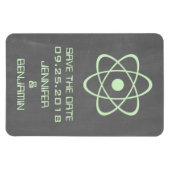 Atomic Chalkboard Save the Date Magnet, Green マグネット (横)